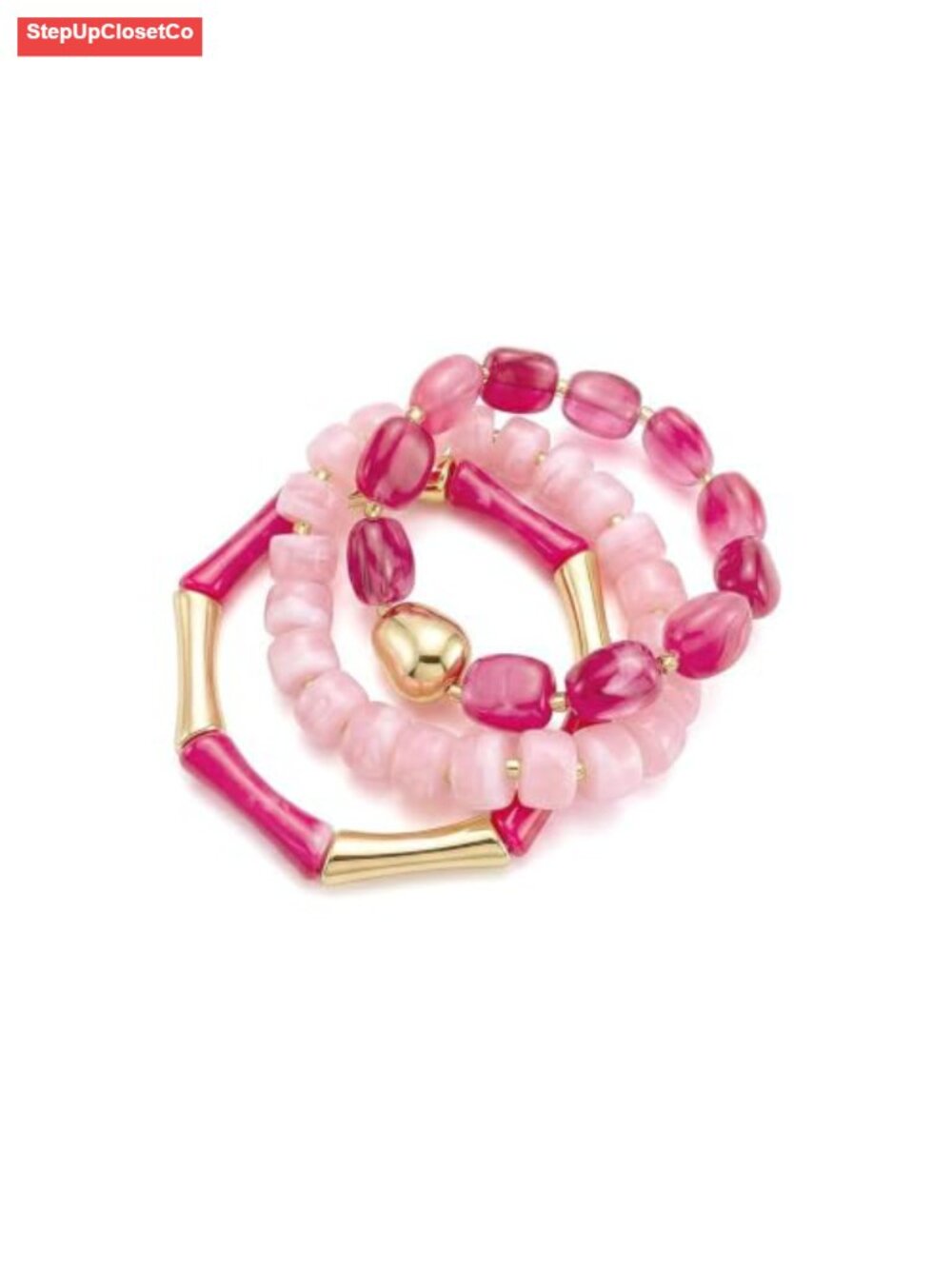 Chunky Beaded Stackable Stretch Bracelets for Women